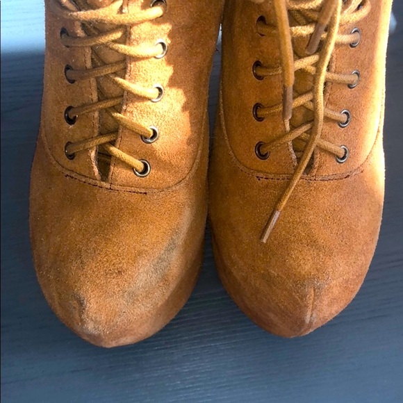 🤍 EUC Jeffrey Campbell Damsel Stacked Side Zip Boots - Picture 6 of 9